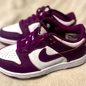 Nike Dunk Low "White/Viotech" Grade School Girls' Shoe Sz 11C